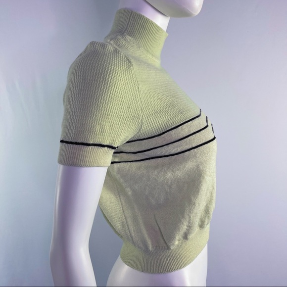 St. John Collection by Marie Gray Size S Green Short Sleeve Cropped Knit Top - Picture 6 of 10